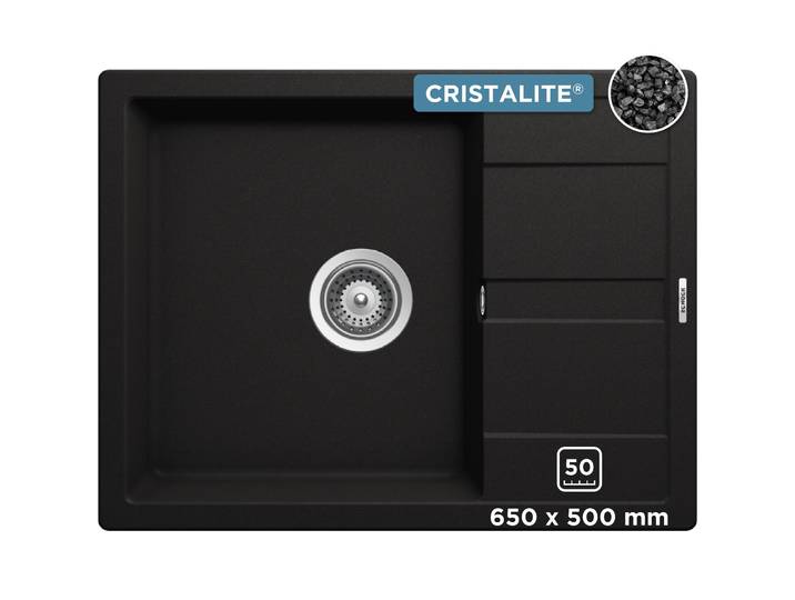 Granitspüle SCHOCK Lucca Plus , schwarz, B:65cm H:30,4cm T:50cm, Domogranit, Küchenspülen, Granitspüle