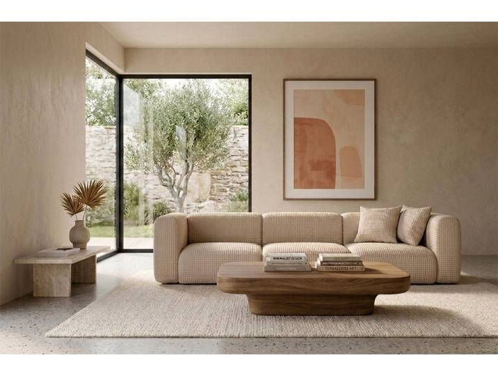 Kaiser Möbel Sofa 3-Sitzer für das Wohnzimmer aus Chenille-Stoff Cremona GRETA