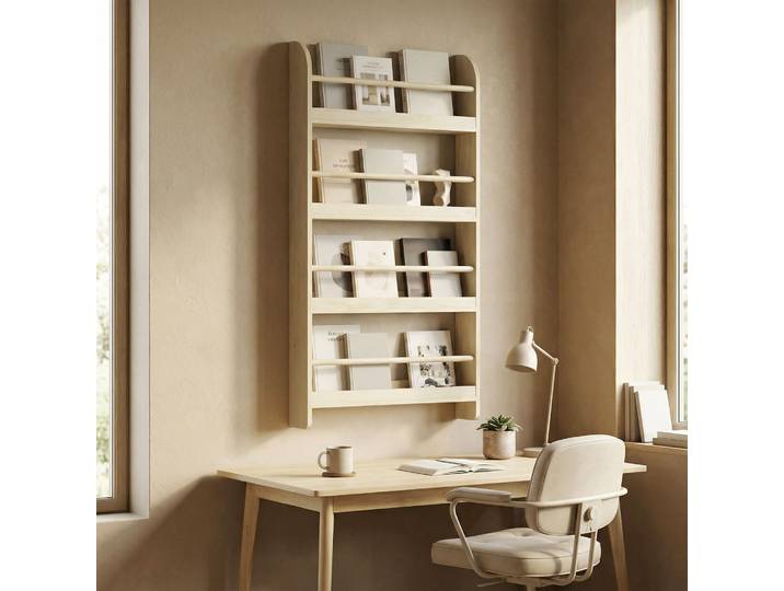 HOMCOM Étagère Murale 4 Niveaux Bois 59x12x113cm Maison/Bureau