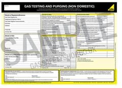 Officially Licensed Gas Safe Gas Safe® Gas Testing & Purging Report (Non-Domestic) - Pad of 50