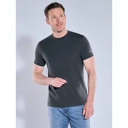 ENGBERS GERMANY Herren T-Shirt softem Waren-Hightechmaterial Grau regular uni Rundhals - L
