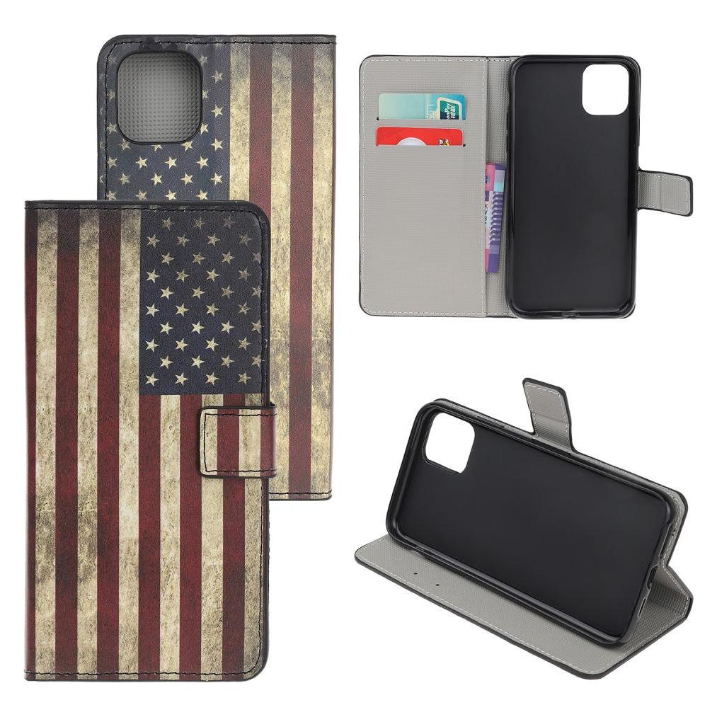 Cover-Discount iPhone 12 mini - Leder Hülle US Flagge (Apple iPhone 12 mini) (101121806C)