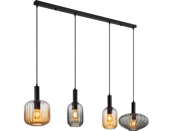 Globo Lighting Lampe à suspendre métal noir mat\, 4x E27