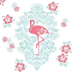 Mank Serviette Airlaid Ingo, 40 x 40 cm, 50 Stück - Sommer Flamingo Ornamente