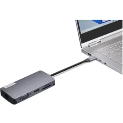 Lenovo 150 USB-C Travel Dock (USB-C, 4 Ports), Dockingstation + USB Hub, Grau