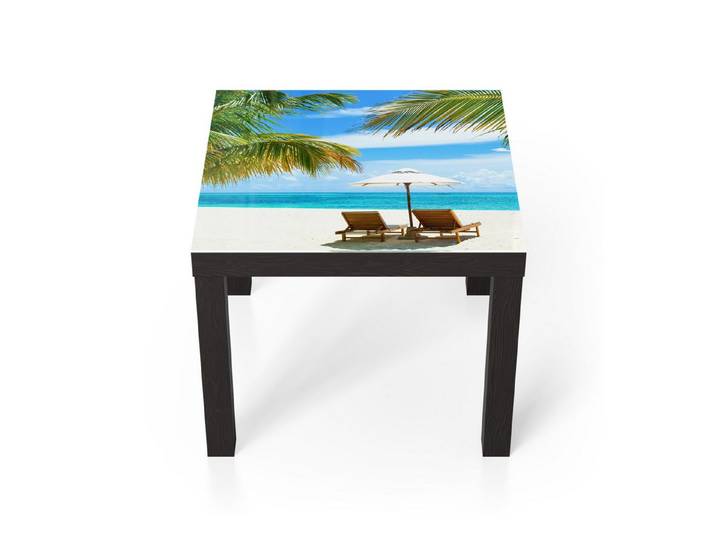 DEQORI Couchtisch 'Tropisches Paradies', Glas Beistelltisch Glastisch modern