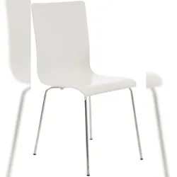 PROREGAL Besucherstuhl PAMPLONA HxBxT 87x43x47cm Holz Weiß Konferenzstuhl