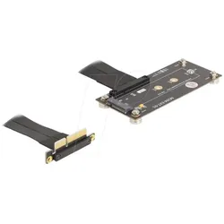 Delock Adapter PCIe 3.0 x4 Stecker 90° gewinkelt zu M.2 Key (10 cm, PCIe), Interne Kabel (PC)