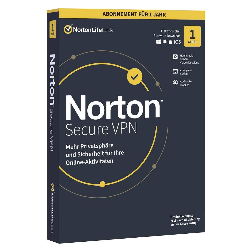 Norton Secure Vpn Ge 1 User 1 Device 12mo Generic Ret1 mm Box (1 User, 12 Monate) (21409505)