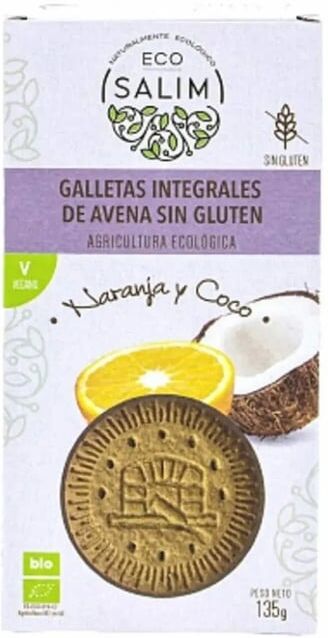 Eco-Salim Galletas De Avena Sin Gluten Naranja Coco 135g