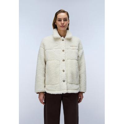 Fleecejacke NAPAPIJRI "T-SAMA W BEIGE DIMITY", Damen, Gr. L, weiß (beige dimity), Obermaterial: 100% Polyester, Jacken Fleecejacke, für sportliche Looks, als leichte Zwischenschicht, an kühleren Tagen