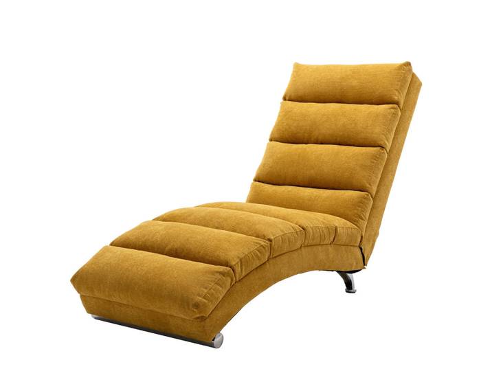 Chicfurn Massagesessel Senfgelb mit Vibrationsfunktion, Leinen, Gelb, Metall, Freiform, 55x84x148 cm, Wohnzimmer, Sessel, Massagesessel