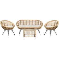 4-SITZER LOUNGE SET Rattan Natürlich Maratea/Cesenatico