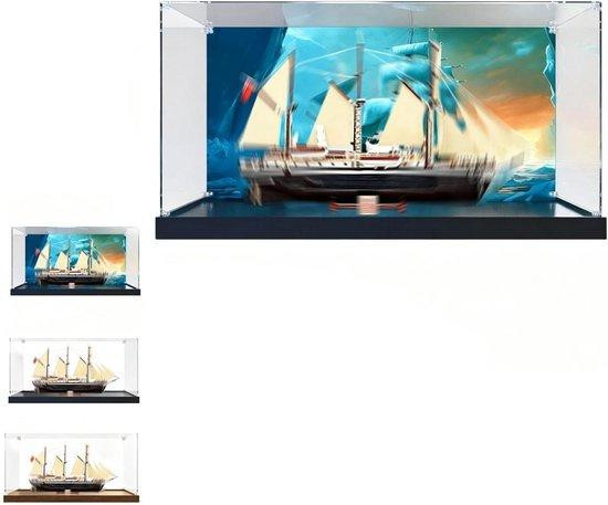 Acryl displaybox Transparante koffer Zwart B/D/H: 85 x 30 x 50 cm