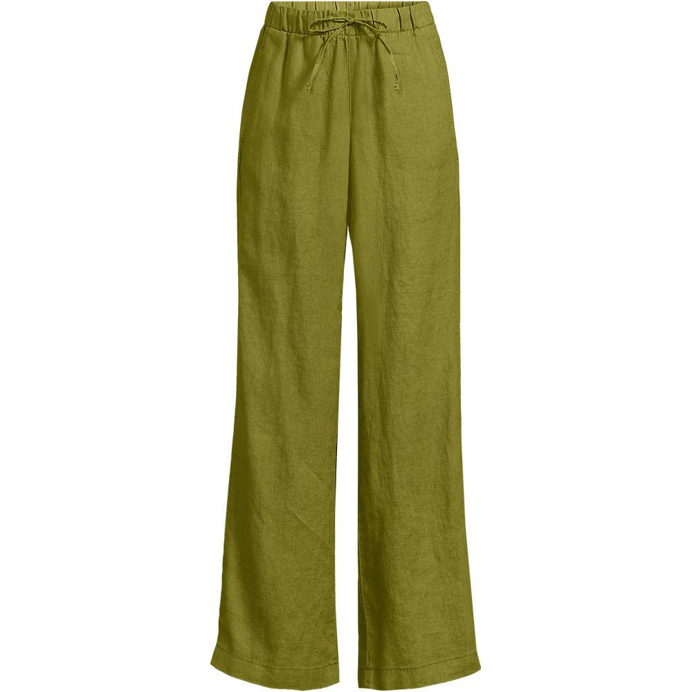 Weite Premium Reinleinen-Schlupfhose für Damen in Plus-Größe, Damen, size: plus, Grün, Leinen, by Lands' End