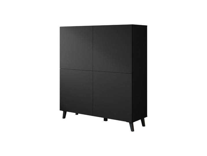 Mirjan24 Highboard Phuket 120, Graphitfarben, Kunststoff, Rechteckig,Rechteckig, 120x130x39 cm, Kleinmöbel, Kommoden, Highboards