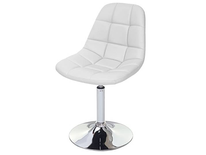 CHEFGASTRO 2er-Set Esszimmerstuhl HxBxT 84x47x50cm Sitzhöhe 46cm Chrom Kunstleder Weiß Stuhl Drehstuhl