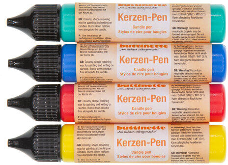 buttinette Kerzen-Pens "Grundfarben", 4x 28 ml