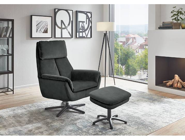 Fauteuil Cardella Gris Velours Salina 79 x 108 x 89cm