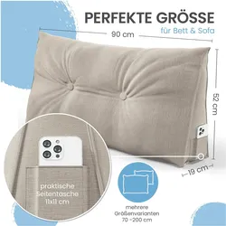 Aktivshop, Kopfkissen, Bett- und Rückenstützkissen >Sand< 90cm (100 x 20 cm)