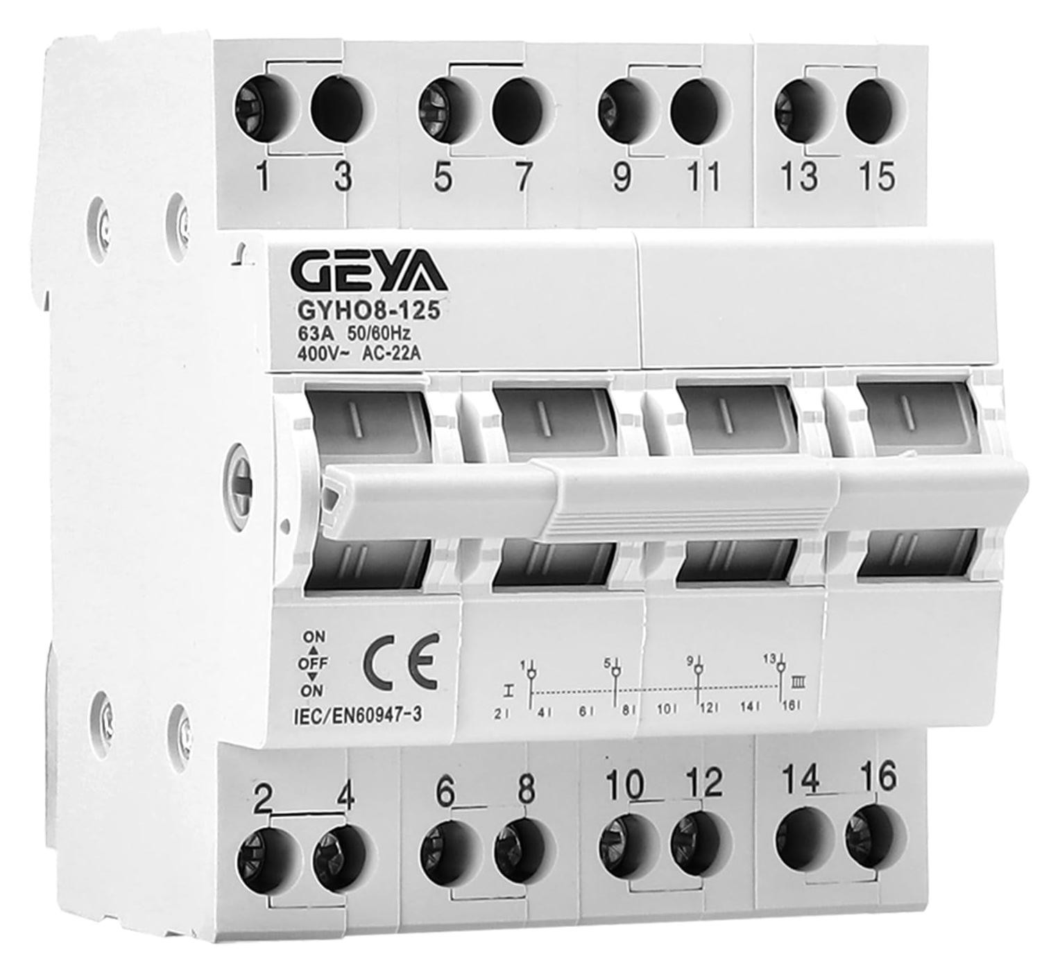 Selius Handmatige Omschakelaar Dubbele Voeding 4P 63A 400V