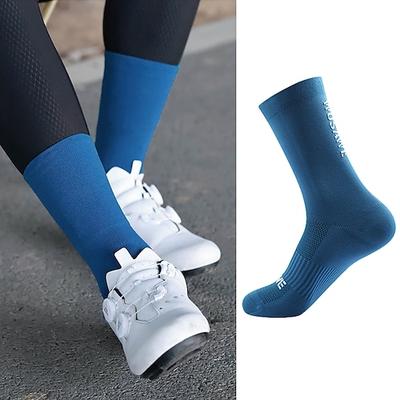 Wosawe Radfahren Sport reflektierende Socken Rennrad Mitte der Wade Sportsocken Männer und Frauen Modelle atmungsaktive Freizeit Radfahren Socken be001