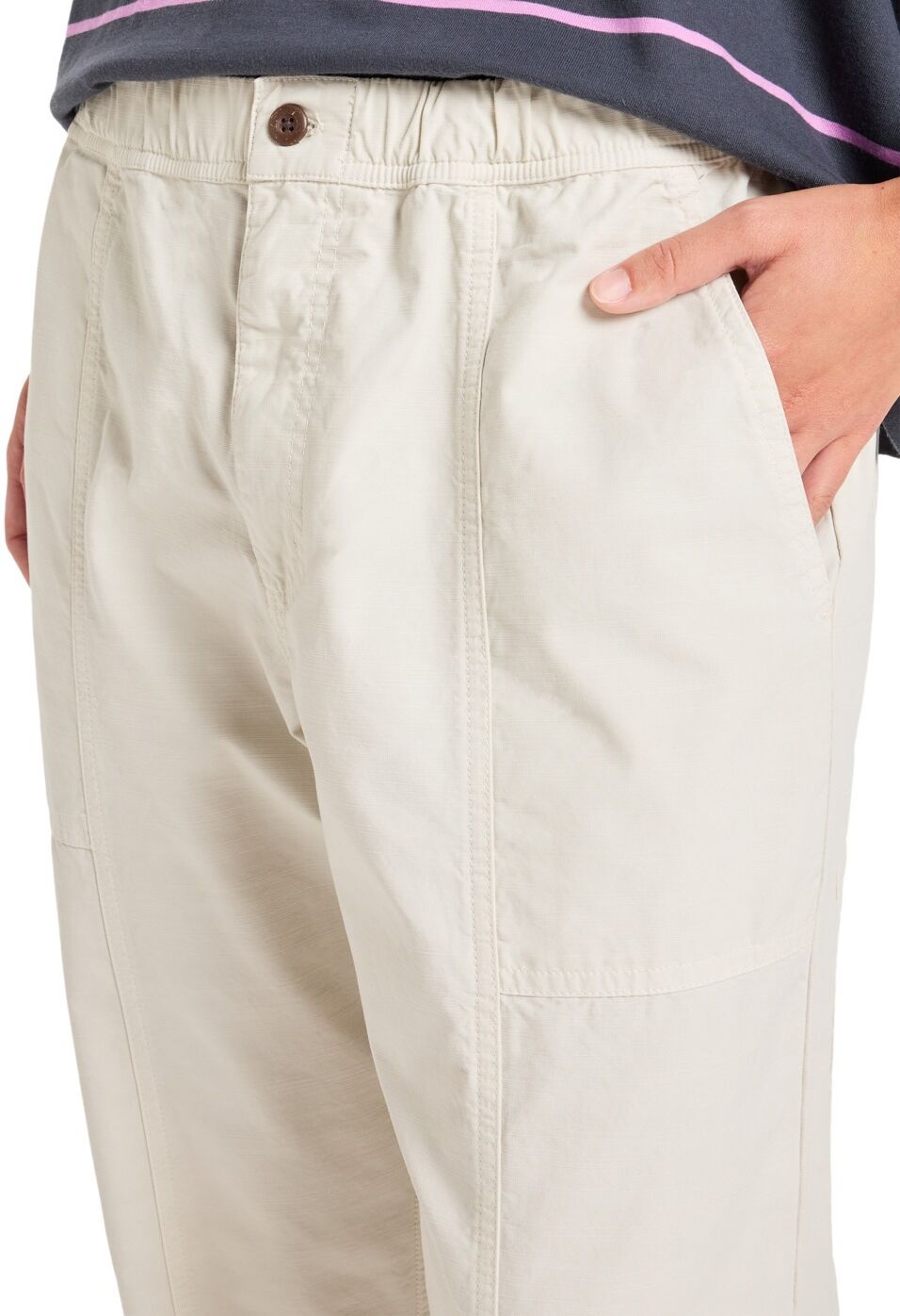 Stoffhose QUIKSILVER "Triple Crown", Damen, Gr. M, Normalgrößen, beige (moonstruck), Obermaterial: 100% Baumwolle., Hosen Stoffhose