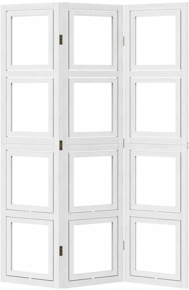 17 Stories Ometa 110cm W 3 - Panel Solid Wood Accent Folding Screen White 160cm H x 110cm W
