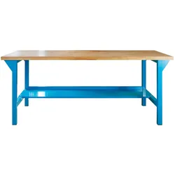 PROREGAL Werkbank Giant Rhino Plus | HxBxT 84x200x70cm | Traglast 500kg | Lichtblau