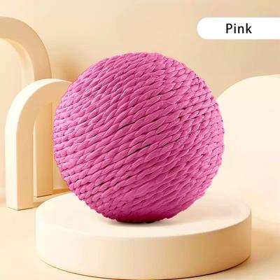 Happy Pet Pantry Cat Scratching Ball Toy For Teeth Cleaning & Healthy Play pink