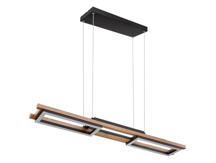 LED-Hängeleuchte Illa in Schwarz/Dunkelbraun max. 30 W