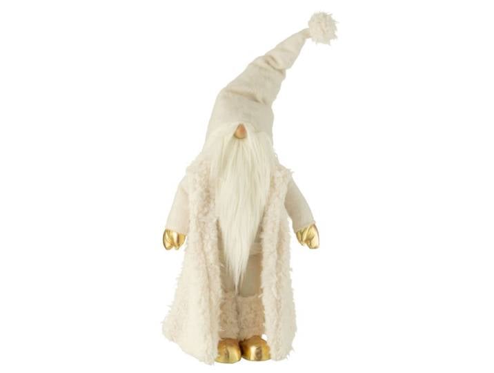 Lutin de noël en textile blanc 30x22x90 cm