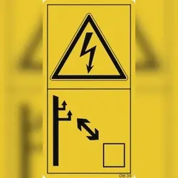 Ausreichenden Abstand zu elektrischen ..., Folie, 35x68 mm, 10 Stück/Bogen