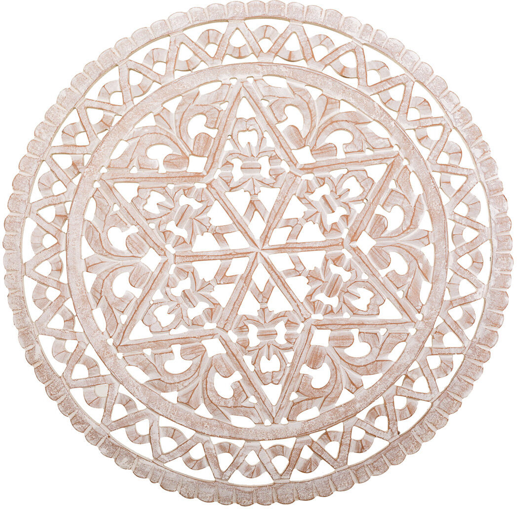Latitude Vive Handmade Boho Abstract Wall Decor White 76cm H X 76cm W