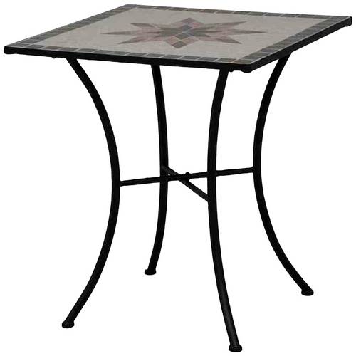 Siena Garden 875352 Stella Tisch 64x64x71cm Gestell Stahl matt-schwarz, Tischplatte Keramik mehrfarbig mosaikoptik
