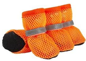 Uplifted Finds 4PCS Summer Dog Shoes Breathable Anti Slip Wear Resistant Outdoor Boots For Small Dogs orange xl
