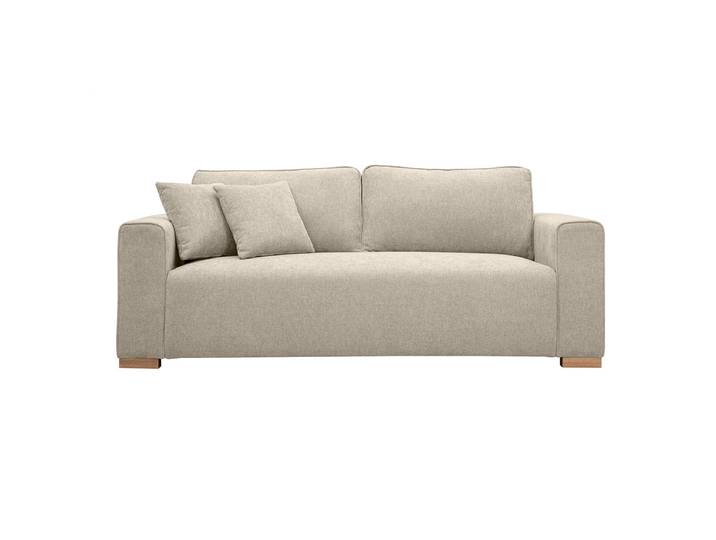 Canapé design 3 places en tissu effet velours texturé beige PEPPER