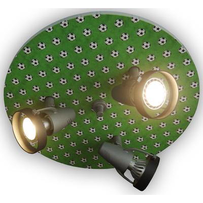 NIERMANN Deckenleuchte "Strahler-Fußbälle", grau (grau, schwarz), 3, H: 15cm, 1 Stk., Leuchten, Kinderzimmer, Kinderlampe, Kinderlampe