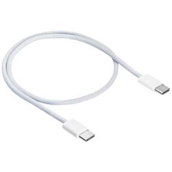 Akyga USB-Kabel USB 2.0 USB-C® Stecker 0.50 m Weiß Textil-Mantel AK-USB-50