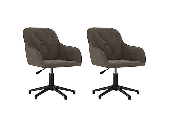 Todiikf 2er Set Esszimmerstühle Samt Drehbar Dunkelgrau Höhenverstellbare Drehsessel aus weichem Samtstoff für Esszimmer und Wohnzimmer, mit robustem Metallgestell im 2er Set.