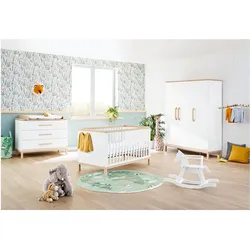 Pinolino, Komplett-Babyzimmer, Kinderzimmer-Set 'Light' breit gross, 3-tlg. (Babybett, Kinderkleiderschrank, Wickelkommode)