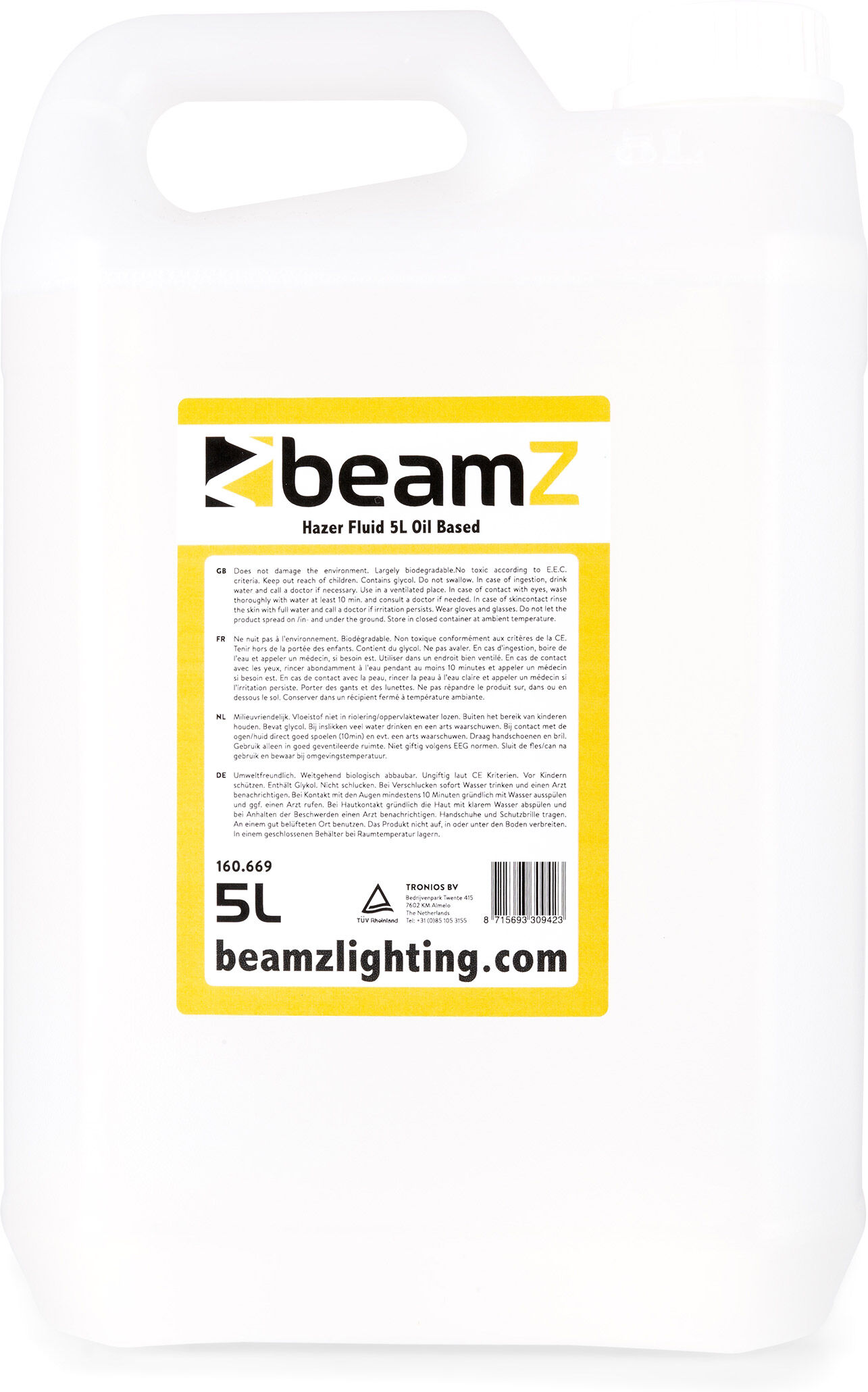 Beamz Fhf5o Hazer Fluid 5l Auf Ölbasis