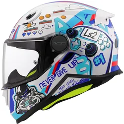 LS2, Motorradhelm, FF812 KID NEXT LEVEL Integralhelm weiss M (M, 49 - 50 cm)