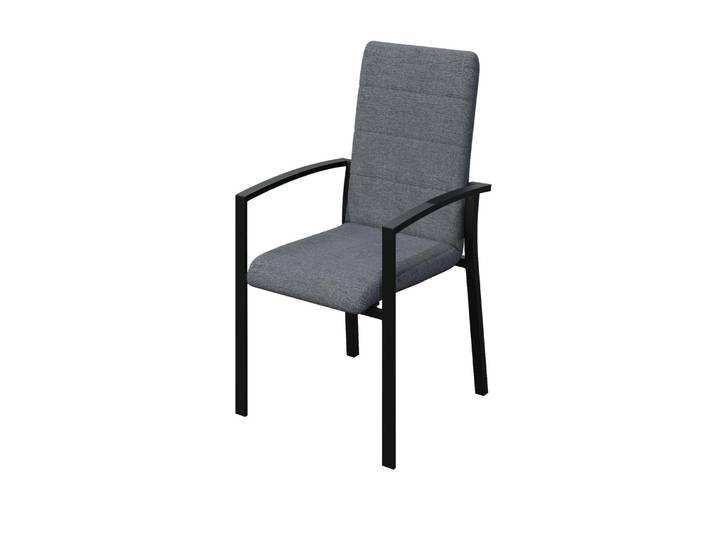 Fauteuil de jardin dossier haut gris Brisbane HYBA