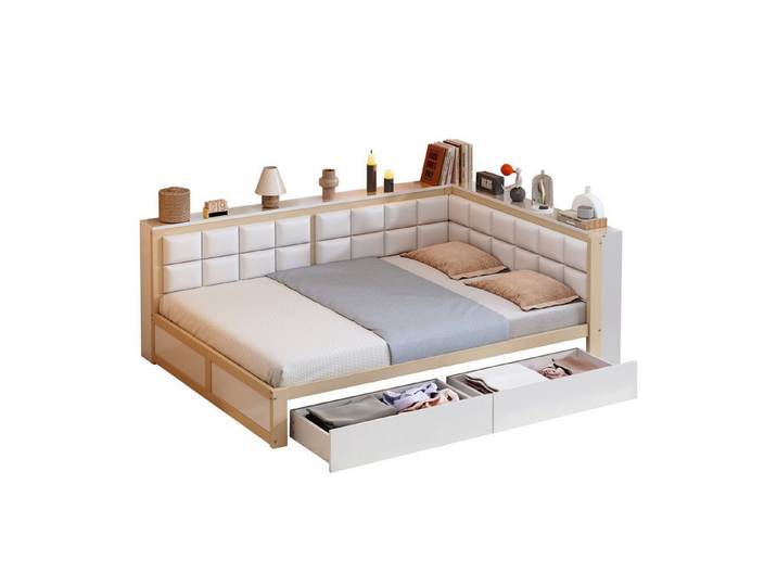 REDOM Schlafsofa mit weicher Rückenlehne & Stauraum, Kinderbett mit Schubladen, Inklusive Matratze