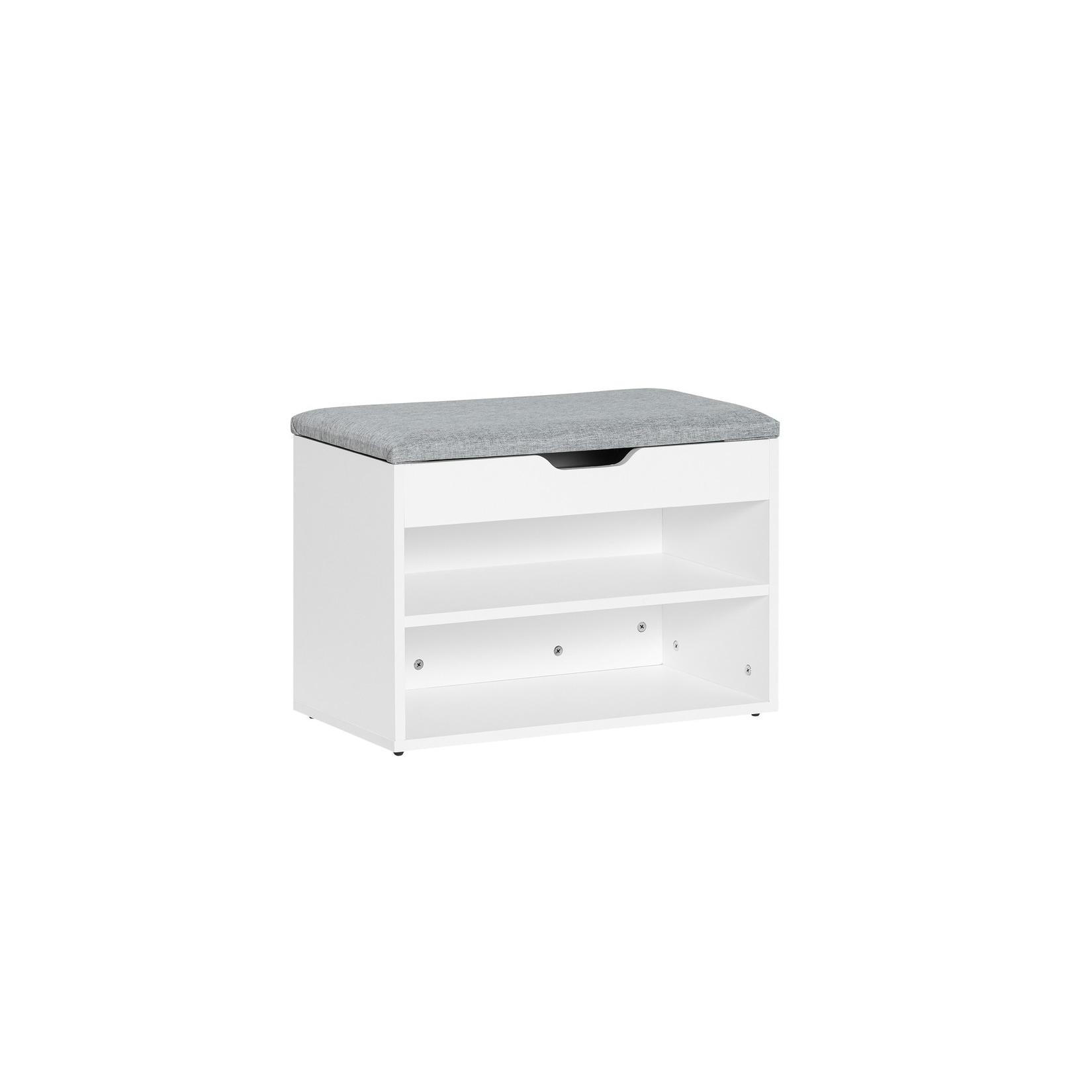 SoBuy Schuhbank mit Sitzfläche und Stauraum Hellgrau 60x30x43cm Funktional