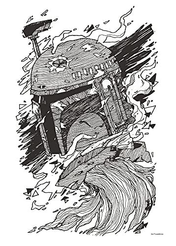 Komar Muurafbeelding Star Wars Boba Fett Drawing - Multicolour - 50 x 70 cm