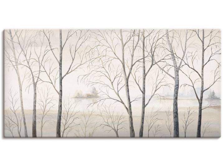 Wandbild ARTLAND Seeufer am Wald I , beige (farbe bild(er): naturfarben), B:100cm H:50cm, Bilder, Wandbild, als Alubild, Leinwandbild in verschied. Grössen