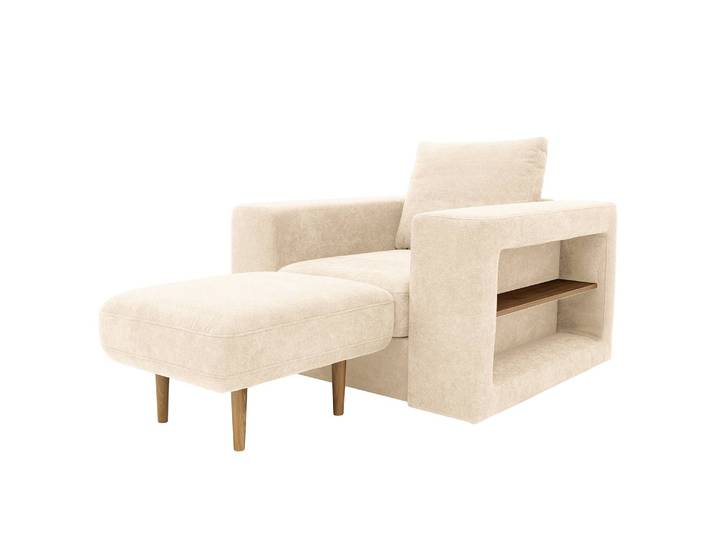 Sessel V-2 Weiß Microfaser Marta 112 x 96 x 107cm