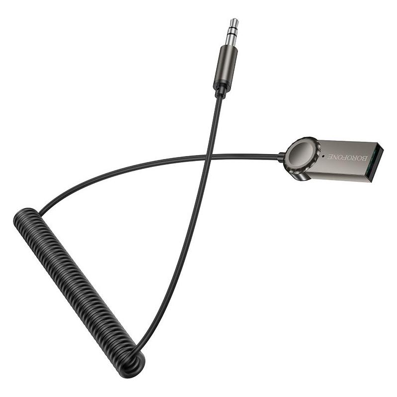 Borofone - Cable Audio Receiver Peaceful (BC56) - Bluetooth V5.0 Adapter, Jack 3.5mm - Metal Gray (Empfänger) (62883205)